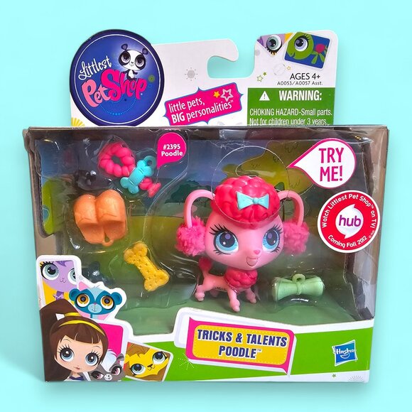 Hasbro Littlest Pet Shop #2395 Poodle Dog Tricks & Talents Pink New LPS 2011 - Picture 1 of 6